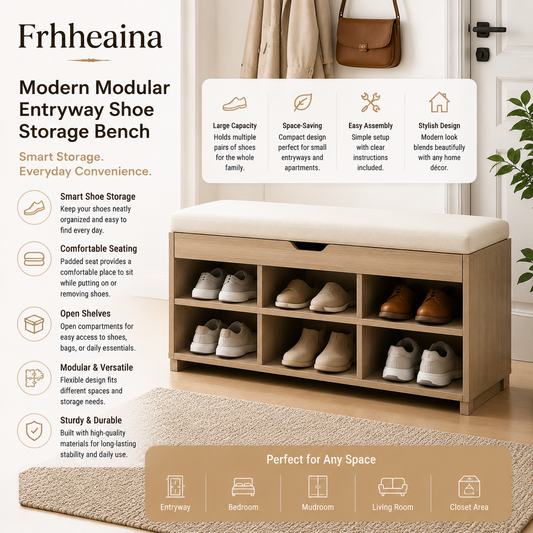 Frhheaina™ Modern Modular Entryway Shoe Storage Bench