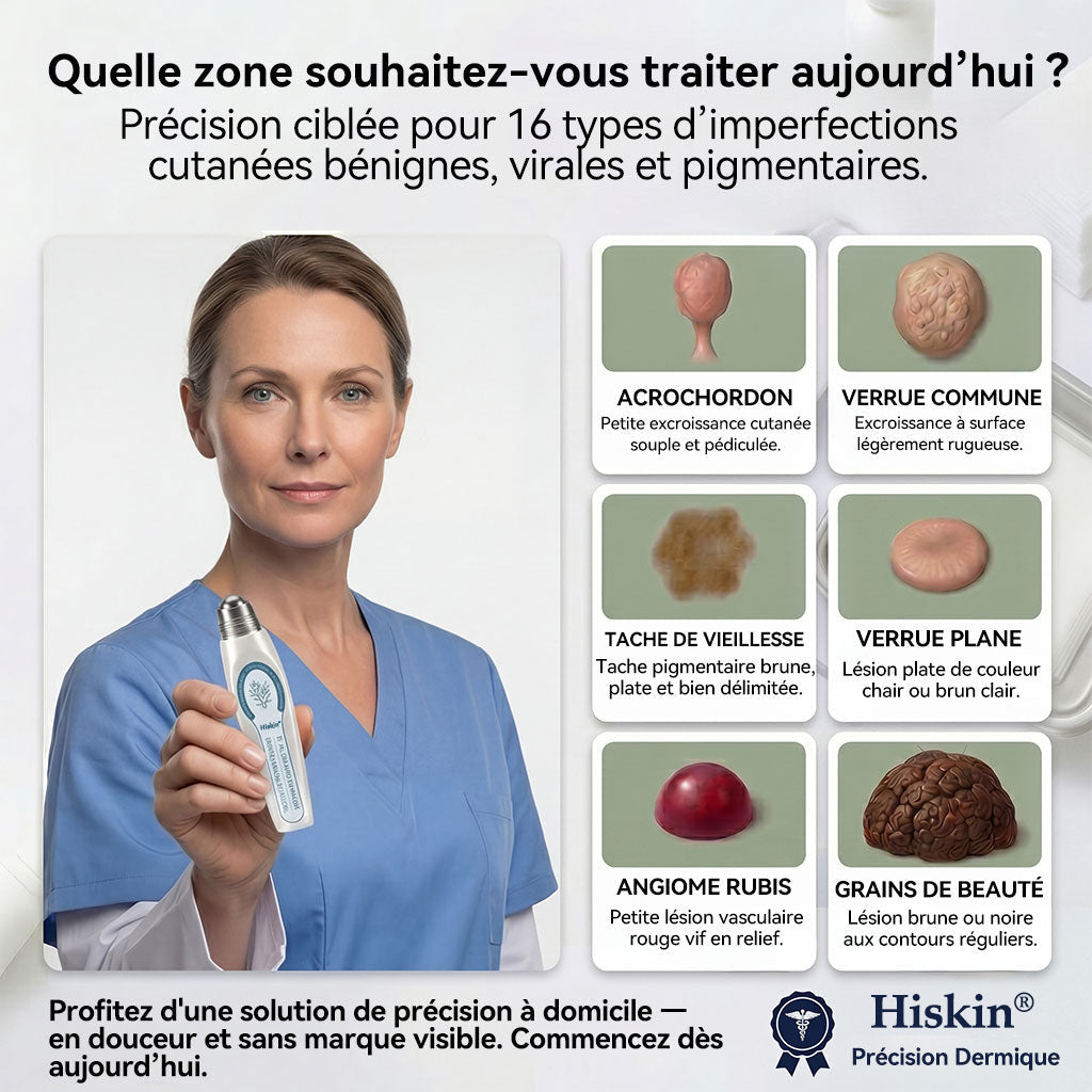 𝐁𝐨𝐮𝐭𝐢𝐪𝐮𝐞 𝐨𝐟𝐟𝐢𝐜𝐢𝐞𝐥𝐥𝐞 𝐝𝐞 𝐥𝐚 𝐦𝐚𝐫𝐪𝐮𝐞 | ✅💎 Hiskin® Effaceur Acrochordons & Taches 7 Jours（applicateur à bille, sans douleur et sans cicatrice）