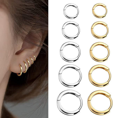 2026 New Simple Stainless Steel Gold Small Hoop Earrings for Women Men Cartilage Ear Piercing Jewelry Pendientes Hombre Mujer