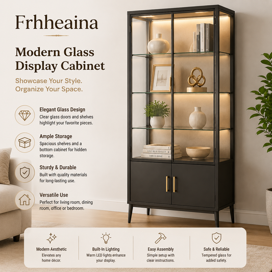 Frhheaina™ Modern Glass Display Cabinet