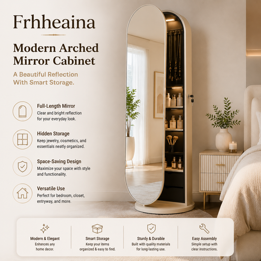 Frhheaina™ Modern Arched Full-Length Mirror Cabinet